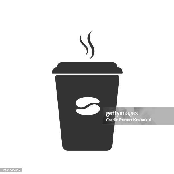 coffee icon. hot coffee cup  icon. paper coffee cup icon isolated on white background. - freshness icon stock pictures, royalty-free photos & images