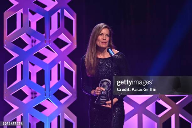 Allie Kelly speaks onstage during the 2024 Beloved Community Awards at Hyatt Regency Atlanta on January 13, 2024 in Atlanta, Georgia. Formerly known...