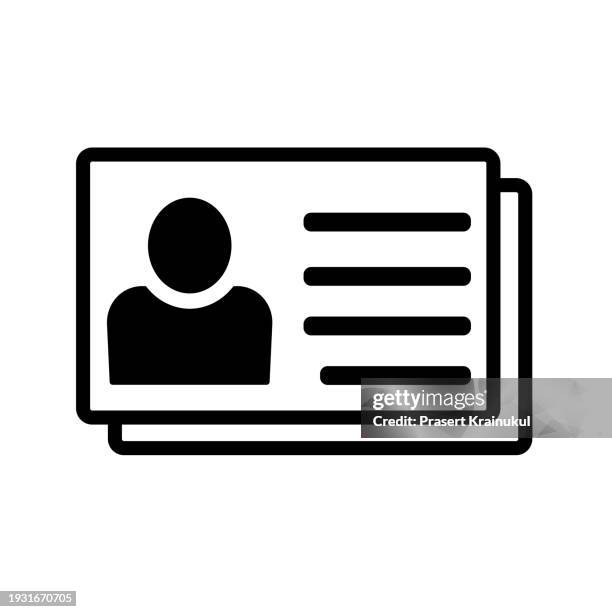 id card vector icon. id card badge icon. identification card, driver's license icon. - transportation vector stock pictures, royalty-free photos & images