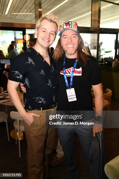 Joel Creasey and Tim Minchin attend the ‘Set in Style’ dinner to launch the first ever Sunday night session of the Australian Open at Melbourne Park...