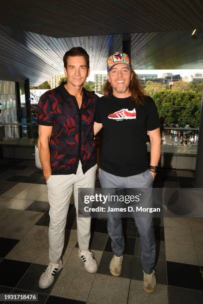 Andy Karl and Tim Minchin attend the ‘Set in Style’ dinner to launch the first ever Sunday night session of the Australian Open at Melbourne Park on...