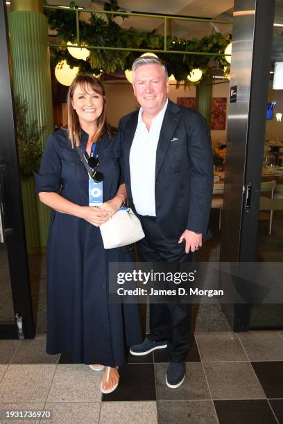 Eddie McGuire and Carla McGuire attend the ‘Set in Style’ dinner to launch the first ever Sunday night session of the Australian Open at Melbourne...