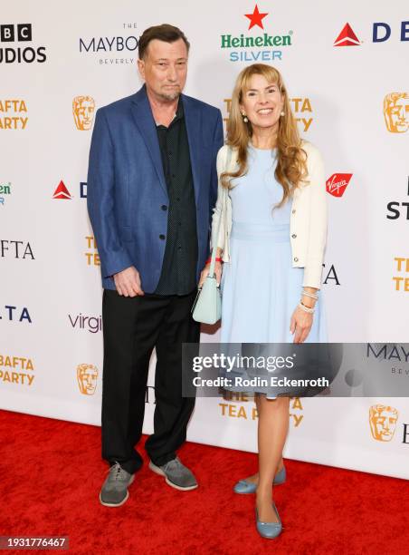 Jonathan Heap and Julia Verdin attend The 2024 BAFTA Tea Party at The Maybourne Beverly Hills on January 13, 2024 in Beverly Hills, California.