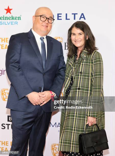 Peter Sohn and Denise Ream attend The 2024 BAFTA Tea Party at The Maybourne Beverly Hills on January 13, 2024 in Beverly Hills, California.