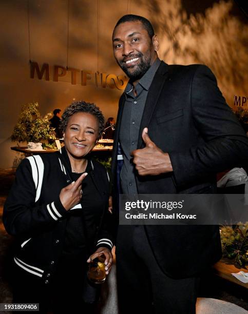 Wanda Sykes and Metta Sandiford-Artest attend MPTF's 17th Annual Evening Before at Pacific Design Center on January 13, 2024 in West Hollywood,...