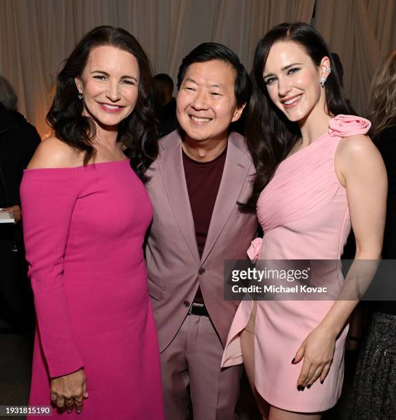 Kristin Davis, Ken Jeong, and Rachel Brosnahan attend MPTF's 17th Annual Evening Before at Pacific Design Center on January 13, 2024 in West...