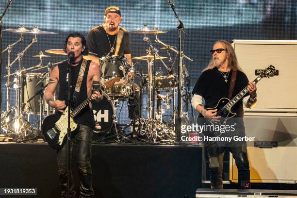 Gavin Rossdale, Nik Hughes and Jerry Cantrell of the band Bush perform at the 2024 iHeartRadio ALTer EGO at Honda Center on January 13, 2024 in...