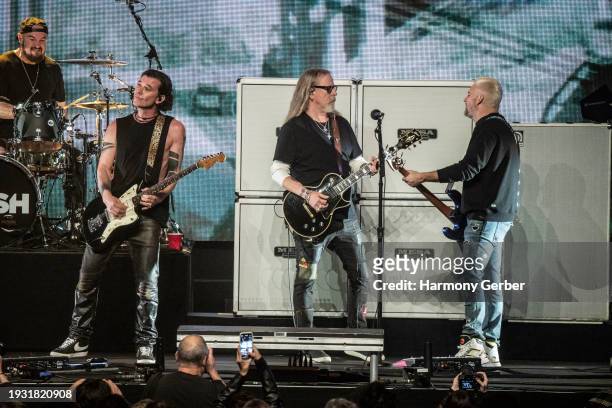 Nik Hughes, Gavin Rossdale, Jerry Cantrell and Corey Britz of the band Bush perform at the 2024 iHeartRadio ALTer EGO at Honda Center on January 13,...