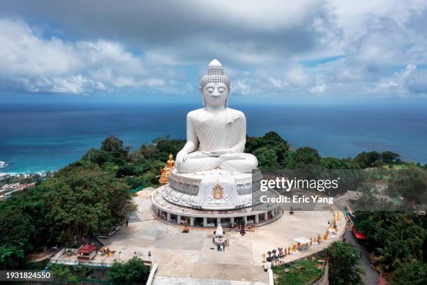 aerial phuket big buddha - phuket province stock pictures, royalty-free photos & images