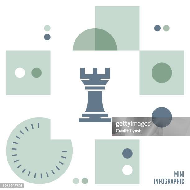 strategy mini infographic design - chess vector stock illustrations