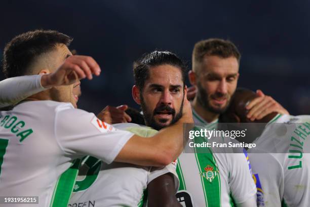 Isco Alarcon of Real Betis celebrates after scoring the teams first goal during the LaLiga EA Sports match between Real Betis and Granada CF at...