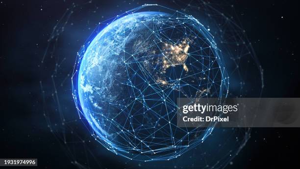 global network & global business - north america view - cartography stock pictures, royalty-free photos & images