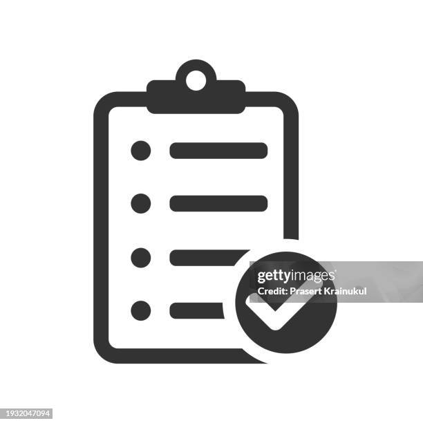 clipboard with checklist icons - german currency symbol stock pictures, royalty-free photos & images