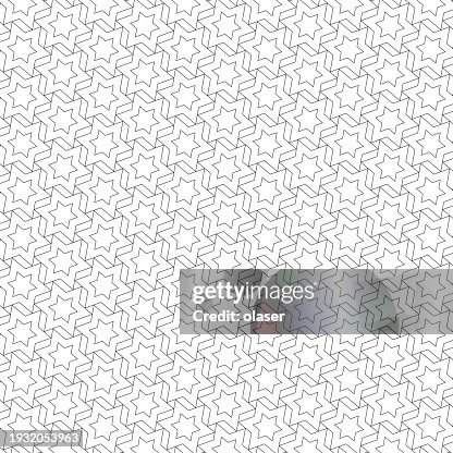 Hexagram and triangles outlines in grid pattern Hexagram and triangles outlines in grid pattern