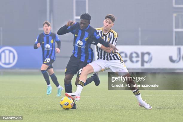 Ebenezer Akinsanmiro of FC Internazionale U19 during the Primavera 1 match between Juventus U19 and FC Internazionale U19t at Juventus Center Vinovo...