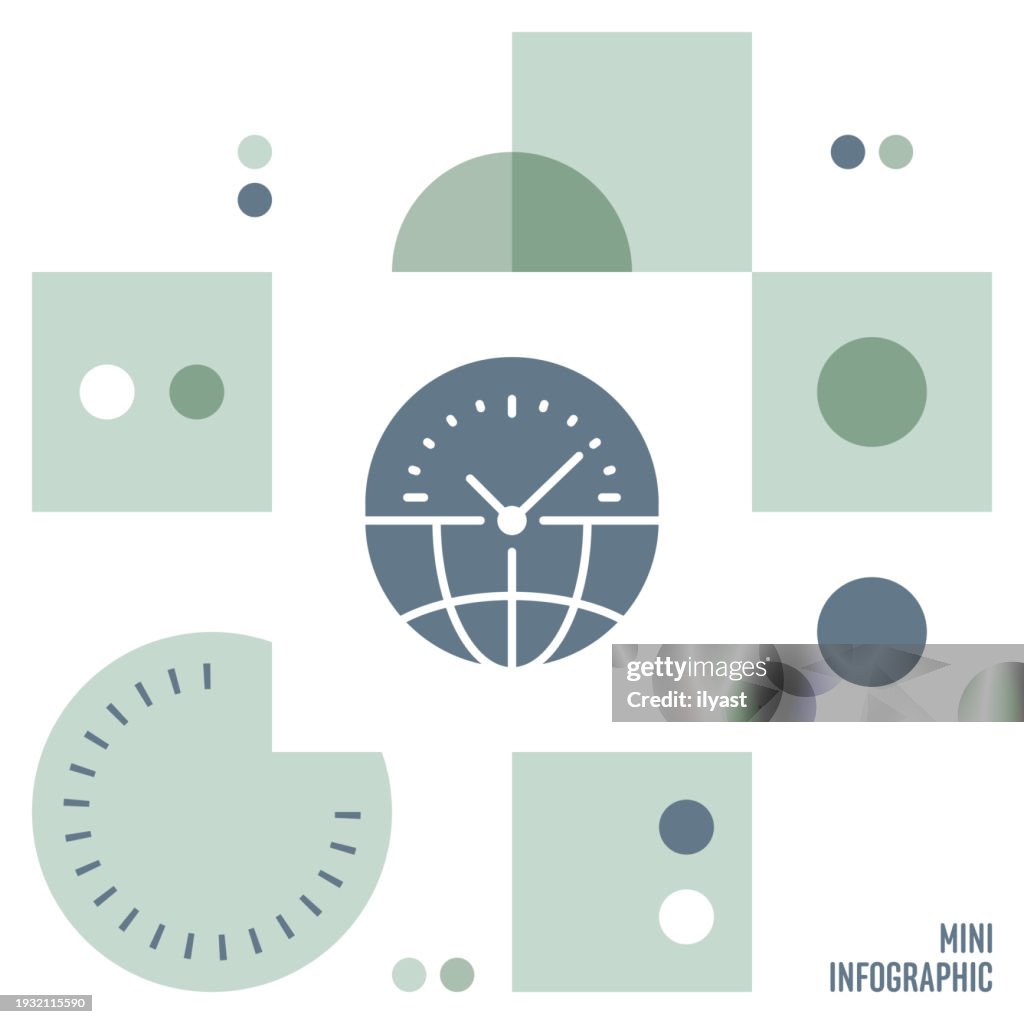 Timezone Mini Infographic Design High-Res Vector Graphic - Getty Images