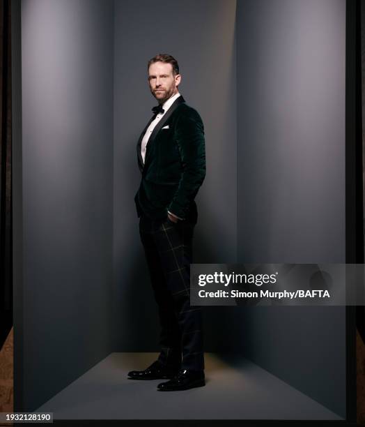 Actor Craig McGinlay poses for a portrait shoot during the British Academy Scotland Awards at DoubleTree by Hilton on November 19, 2023 in Glasgow,...