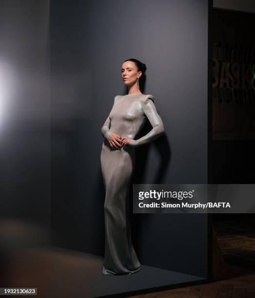 Actor Amy Manson poses for a portrait shoot during the British Academy Scotland Awards at DoubleTree by Hilton on November 19, 2023 in Glasgow,...