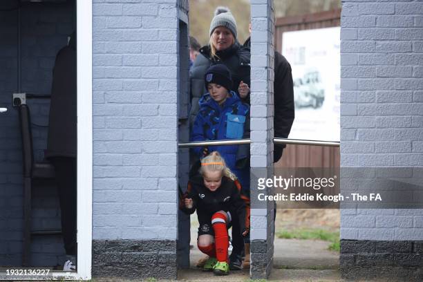 Luton Town Ladies fans enter the ground through the turnstiles prior to the Adobe Women's FA Cup Fourth Round match between Luton Town Ladies and...