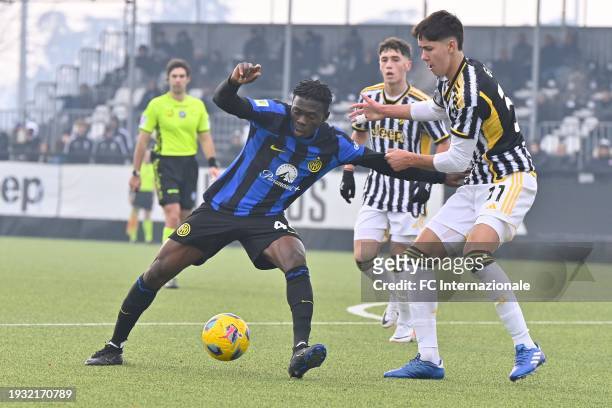 Ebenezer Akinsanmiro of FC Internazionale U19 during the Primavera 1 match between Juventus U19 and FC Internazionale U19t at Juventus Center Vinovo...