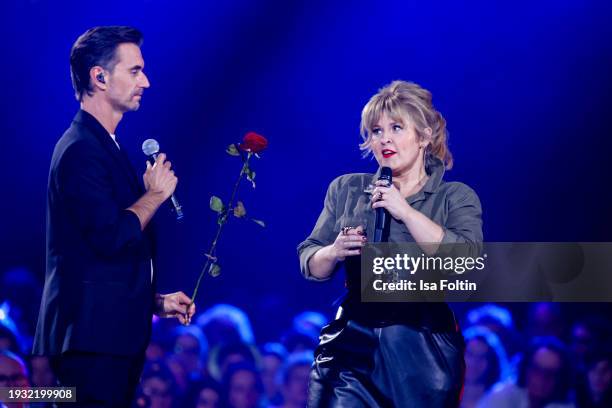 German singer and presenter and Irish singer Maite Kelly during the Schlagerchampions Das grosse Fest der Besten at Velodrom on January 13, 2024 in...