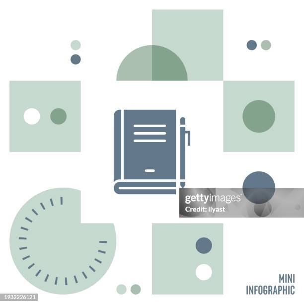 notepad mini infographic design - open book background stock illustrations