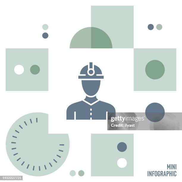 miner mini infographic design - data mining background stock illustrations