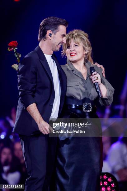 German singer and presenter Florian Silbereisen and Irish singer Maite Kelly during the Schlagerchampions Das grosse Fest der Besten at Velodrom on...