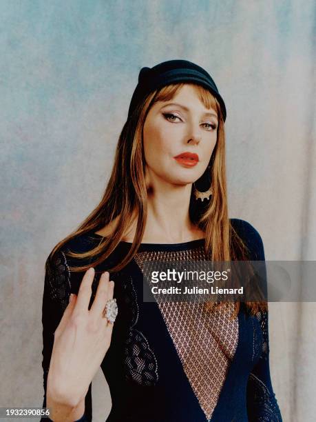 Actress Frederique Bel poses for a portrait shoot on February 7, 2023 in Paris, France.