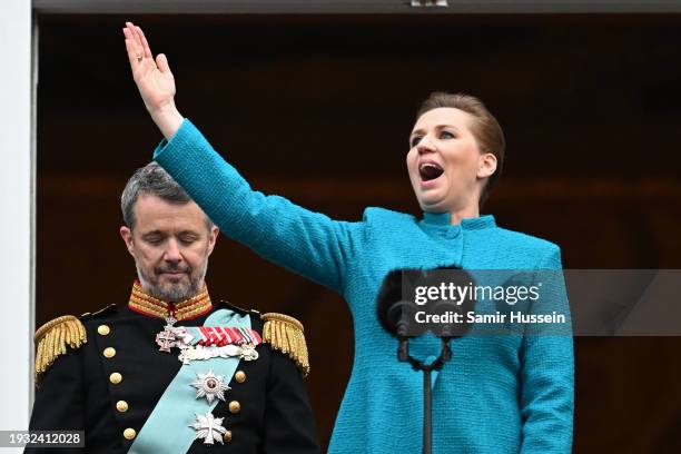 Prime Minister of Denmark Mette Frederiksen proclaims the succession of HM King Frederik X and HM Queen Mary of Denmark at Christiansborg Palace...