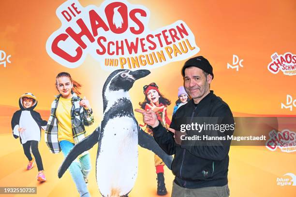 Director Mike Marzuk attends the premiere of "Die Chaosschwestern und Pinguin Paul" at Cinemaxx on January 14, 2024 in Munich, Germany.