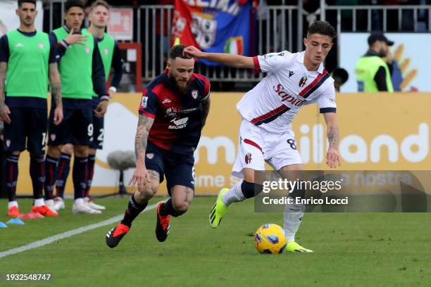 Nahitan Nandez of Cagliari in action during the Serie A TIM match between Cagliari and Bologna FC - Serie A TIM at Sardegna Arena on January 14, 2024...