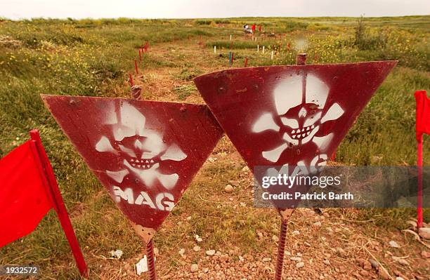 Demining operations are taking place by the Mines Advisory Group April 15, 2003 in Kirkuk, northern Iraq. Demining operations are taking place along...