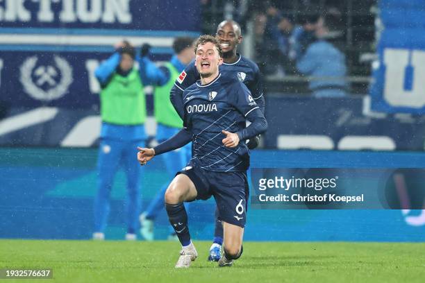 Patrick Osterhage of VfL Bochum celebrates after scoring their team's first goal during the Bundesliga match between VfL Bochum 1848 and SV Werder...