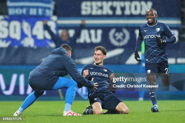 Patrick Osterhage of VfL Bochum celebrates after scoring their team's first goal during the Bundesliga match between VfL Bochum 1848 and SV Werder...