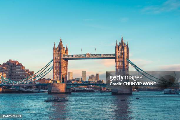tower bridge over the river thames in london - old national centre stock pictures, royalty-free photos & images