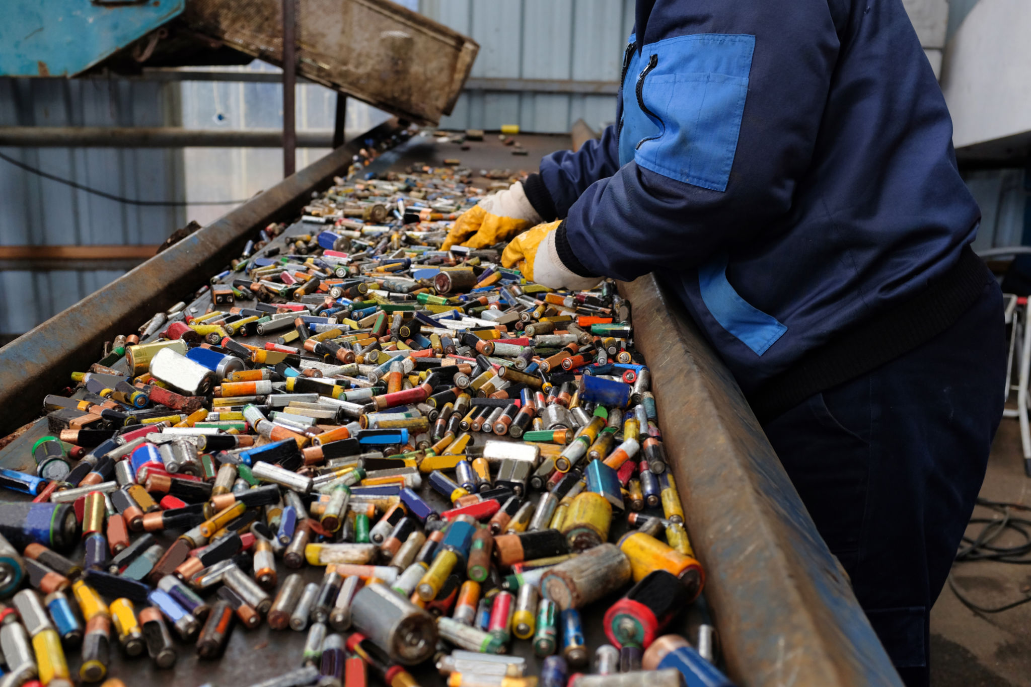 A modern battery recycling facility