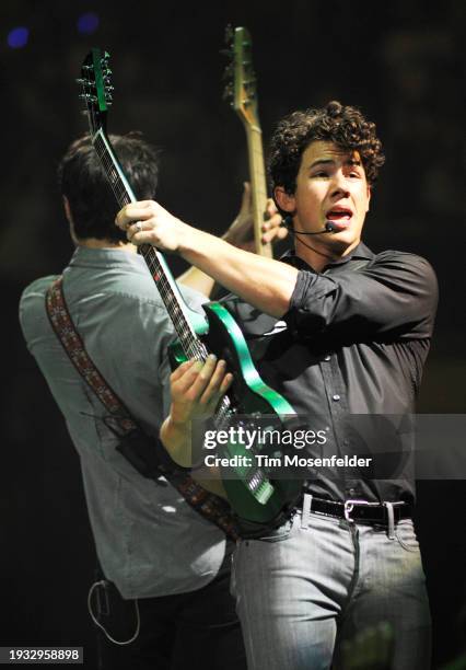 Nick Jonas of Jonas Brothers performs at HP Pavilion on August 3, 2009 in San Jose, California.