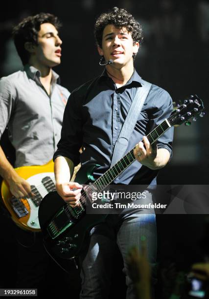 Nick Jonas of Jonas Brothers performs at HP Pavilion on August 3, 2009 in San Jose, California.