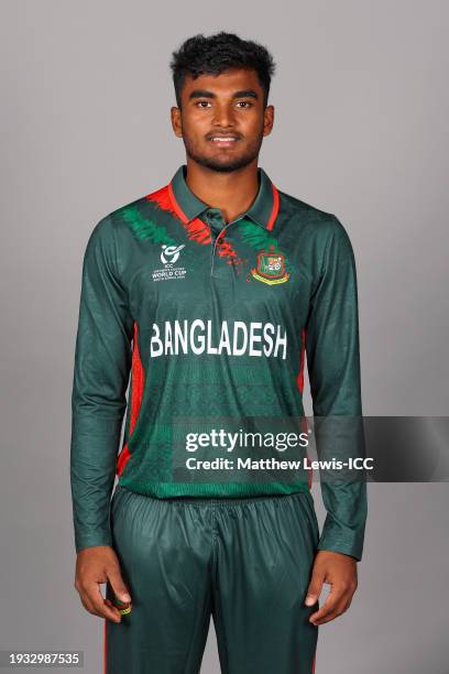 Ashiqur Rahaman Shibli of Bangladesh poses for a portrait ahead of the ICC U19 Men's Cricket World Cup South Africa 2024 on January 13, 2024 in...