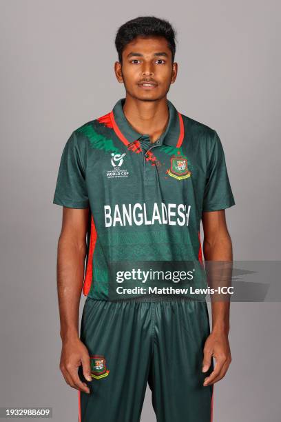 Shihab James of Bangladesh poses for a portrait ahead of the ICC U19 Men's Cricket World Cup South Africa 2024 on January 13, 2024 in Pretoria, South...