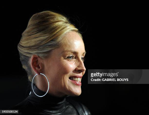 Actress Sharon Stone arrives at the amfAR's Inspiration Gala Los Angeles to benefit the Foundation's AIDS research programs at the Chateau Marmont in...