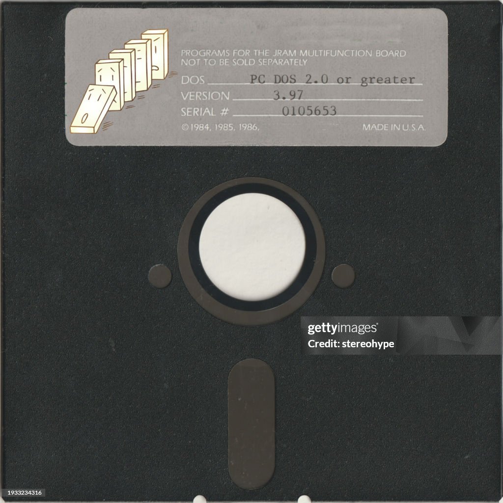 Dominos falling floppy disk