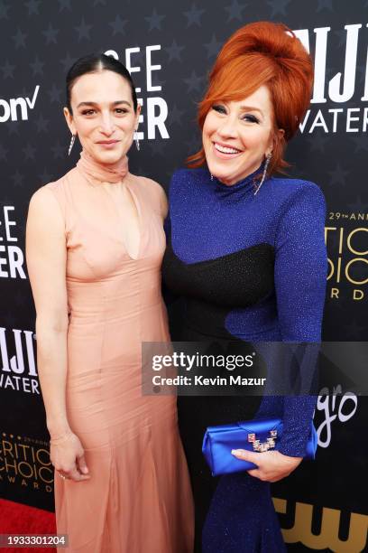 Jenny Slate and Lisa Ann Walter attend the 29th Annual Critics Choice Awards at Barker Hangar on January 14, 2024 in Santa Monica, California.