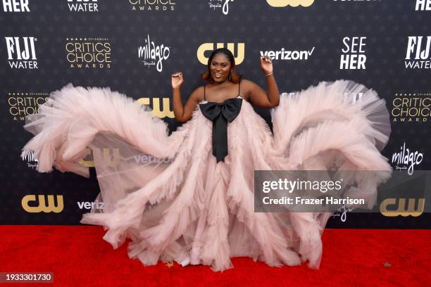 Danielle Brooks attends the 29th Annual Critics Choice Awards at Barker Hangar on January 14, 2024 in Santa Monica, California.