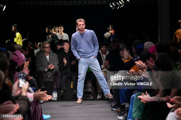Fashion designer Jonathan Anderson walks the runway during the JW Anderson Ready to Wear Fall/Winter 2024-2025 fashion show as part of the Milan Men...