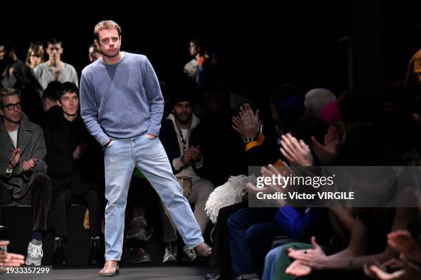 Fashion designer Jonathan Anderson walks the runway during the JW Anderson Ready to Wear Fall/Winter 2024-2025 fashion show as part of the Milan Men...