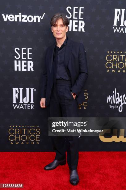 Cillian Murphy attends the 29th Annual Critics Choice Awards at Barker Hangar on January 14, 2024 in Santa Monica, California.