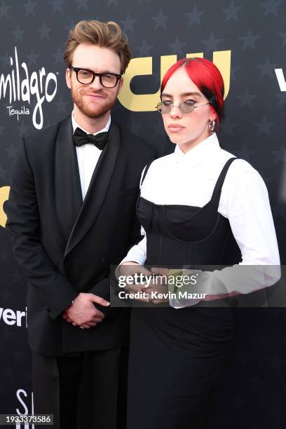 Finneas O'Connell and Billie Eilish attend the 29th Annual Critics Choice Awards at Barker Hangar on January 14, 2024 in Santa Monica, California.