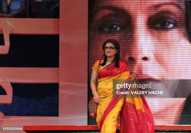 Member of jury, Indian director and actress Aparna Sen, arrives at the opening ceremony of the Marrakech 11th International Film Festival in...